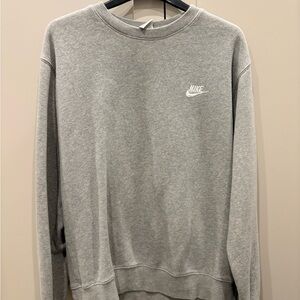 Nike Light Gray Crewneck Sweatshirt with White Logo